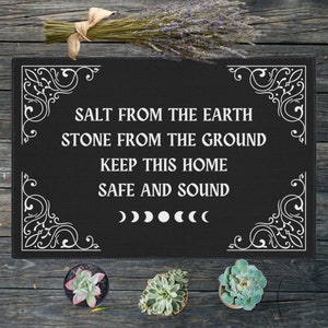 Witchy Heavy Duty Doormat | Welcome Mat | Floor Mat | Protection Spell | Halloween Doormat | Witch Doormat | Gothic Doormat | Moon Phase Mat