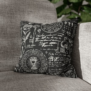 Witchcraft Magic Pillow Cover | Witchy Pillow Cover | Gothic Pillow Cover | Witchcore | Witch Throw Pillow Cover | Celestial Decor | Alchemy