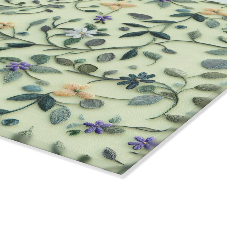 Botanical Glass Cutting Board | Wildflowers | Charcuterie Board | Serving Plate | Tempered Glass | Floral Cutting Board | Housewarming Gift image 6