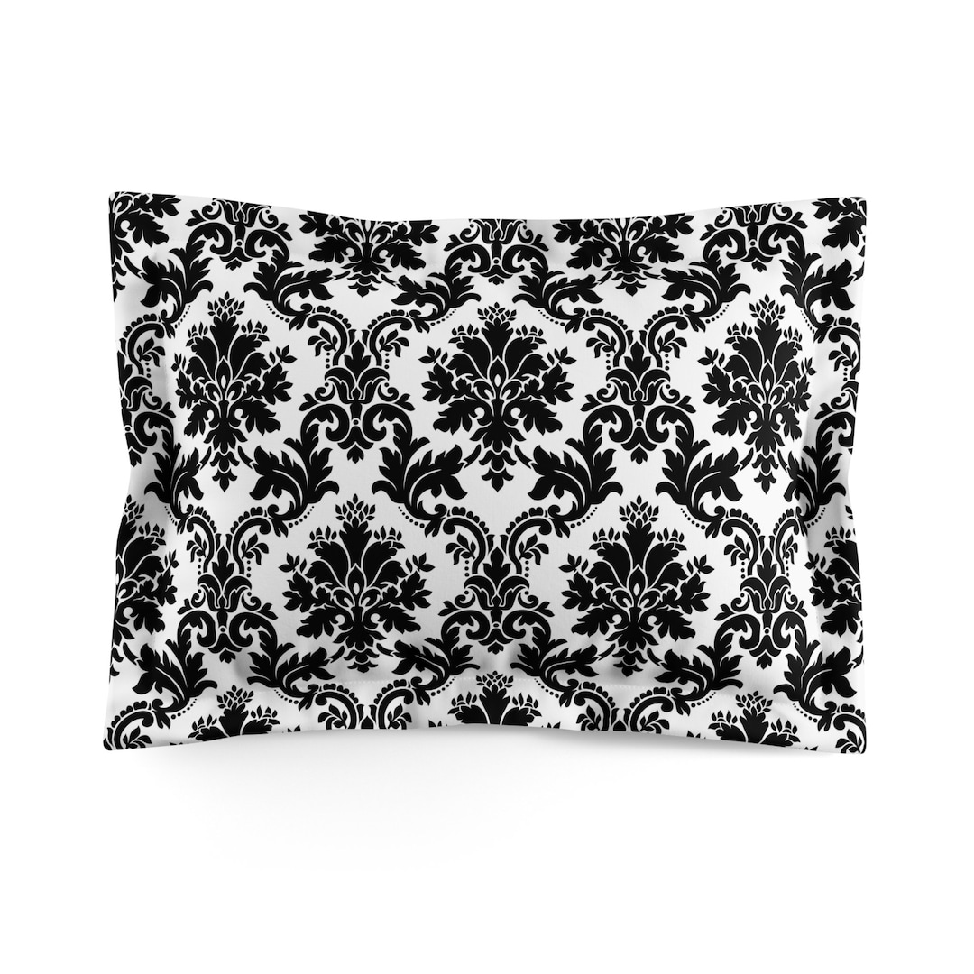 Black Damask Pillow Cover Gothic Pillow Cover Victorian Etsy