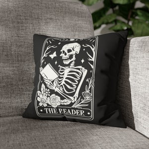 The Reader Tarot Card Pillowcase | Faux Suede | Tarot Pillow | Tarot Card Pillow | Witchy Pillow | Celestial Pillow | Boho | Bohemian Decor