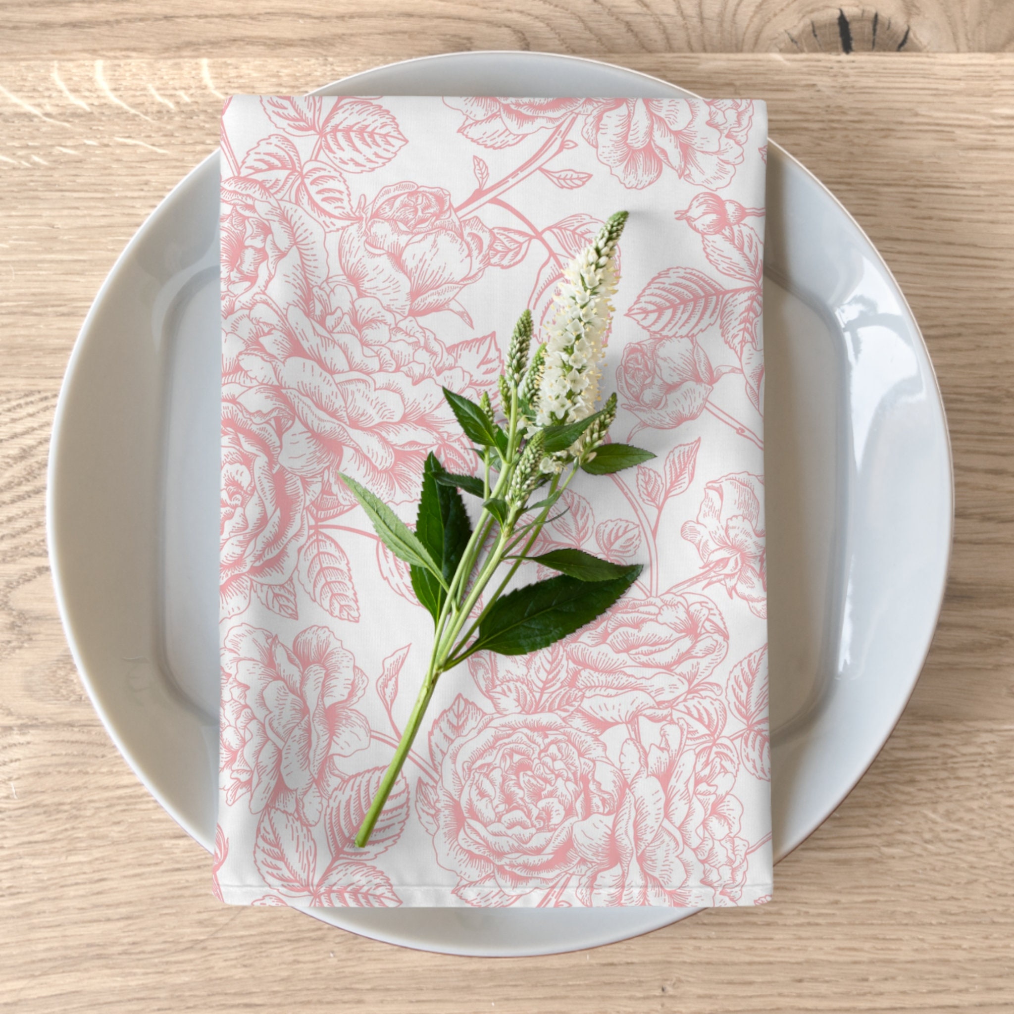 150 Pack Pink Floral Paper Napkins for Bridal Shower, Birthday, Spring Tea  Party (6.5 In) 
