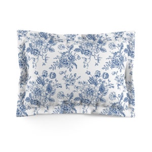 Floral Pillow Cover | Chinoiserie Pillow | Blue Toile | Cottagecore | Farmhouse Bedding | Victorian Pillow | Victorian Bedroom Decor