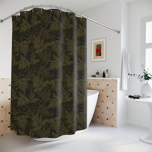Botanical Shower Curtain | Fern Decor | Plant Decor | Forest Shower Curtain | Green Bathroom Decor | Plant Lover Gift | Woodland Bath Decor