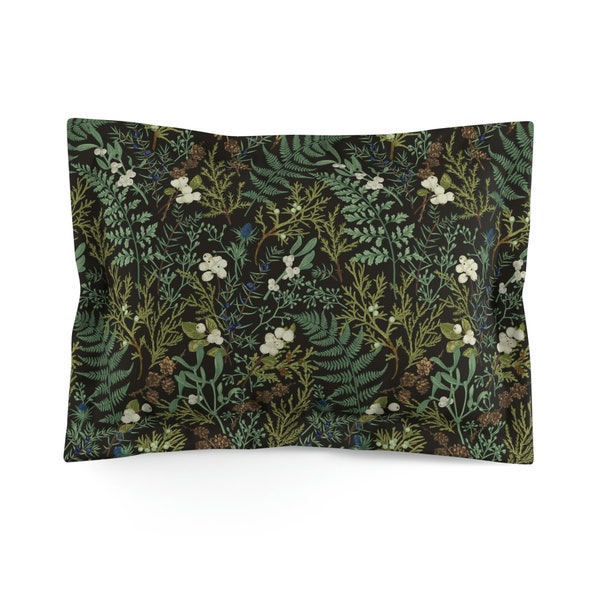 Winter Forest Pillow Sham | Enchanted Forest | Vintage | Cottagecore | Mistletoe Pine | Holiday | Boho Bedding | Bohemian Pillowcase Cover