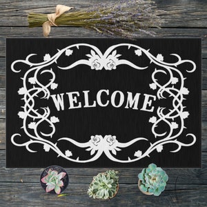 Gothic Welcome Mat | Gothic Doormat | Indoor/Outdoor Mat | Witchcore Decor | Witchy Doormat | Whimsigoth Doormat | Halloween Welcome Mat