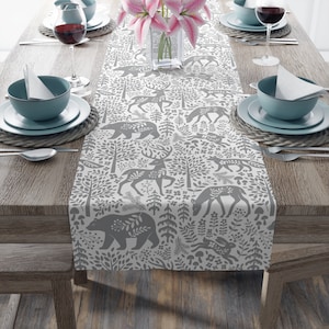 Yule Table Runner | Rustic Linens | Scandinavian Runner | Woodland | Forest | Yule Table Decor | Winter | Holiday | Christmas Table Runner