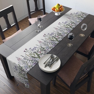 Botanical Table Runner | Wildflowers | Floral Table Runner | Spring Table Runner | Decorative Runner | Whimsical Botanical Print