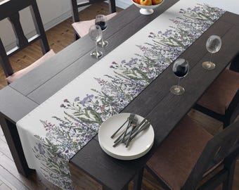 Botanical Table Runner | Wildflowers | Floral Table Runner | Spring Table Runner | Decorative Runner | Whimsical Botanical Print