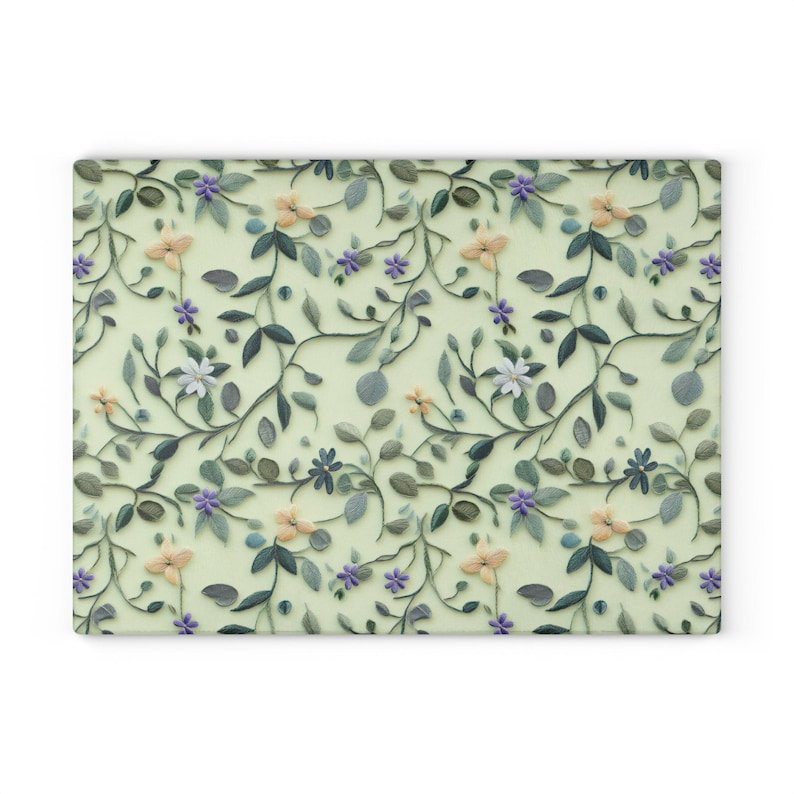 Botanical Glass Cutting Board | Wildflowers | Charcuterie Board | Serving Plate | Tempered Glass | Floral Cutting Board | Housewarming Gift image 4