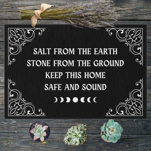 Witchy Doormat | Welcome Mat | Indoor/Outdoor Mat | Protection Spell | Halloween Doormat | Witch Doormat | Gothic Doormat | Moon Phase Mat