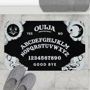 Ouija Board Bath Mat | Witchy Bath Mat | Gothic Bath Mat | Halloween Bath Mat | Witchcraft Decor | Spooky | Witchy Decor | Gothic Bath Decor