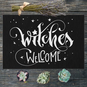 Witches Welcome Doormat | Welcome Mat | Indoor/Outdoor Mat | Witch Doormat | Witchy Doormat | Halloween Doormat | Witch Rug | Gift for Witch
