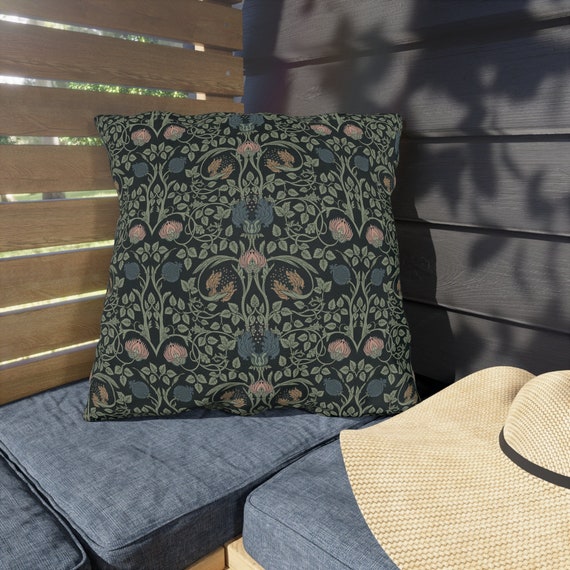 William Morris Inspired Outdoor Pillow | Patio Pillow | Cottagecore Pillow | Botanical Pillow | Boho Outdoor Pillow | Waterproof Pillow
