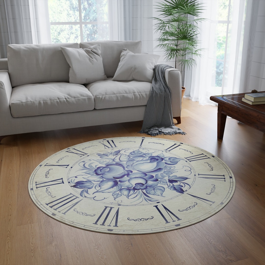 Victorian Clock Face Area Rug 60 X 60 Round Area Rug Antique Vintage ...