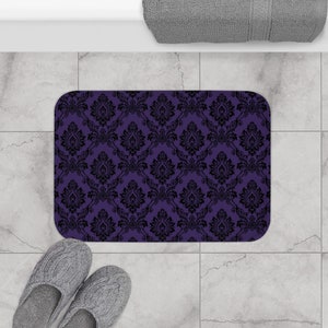 Purple Damask Bath Mat | Gothic Bath Mat | Dark Victorian Bathroom ...