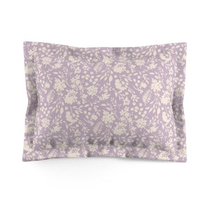 Lavender Floral Pillow Sham | Botanical Bedding | Wildflowers | Wild Floral Bedding | Spring Bedding | Dorm Bedding | Purple Pillowcase