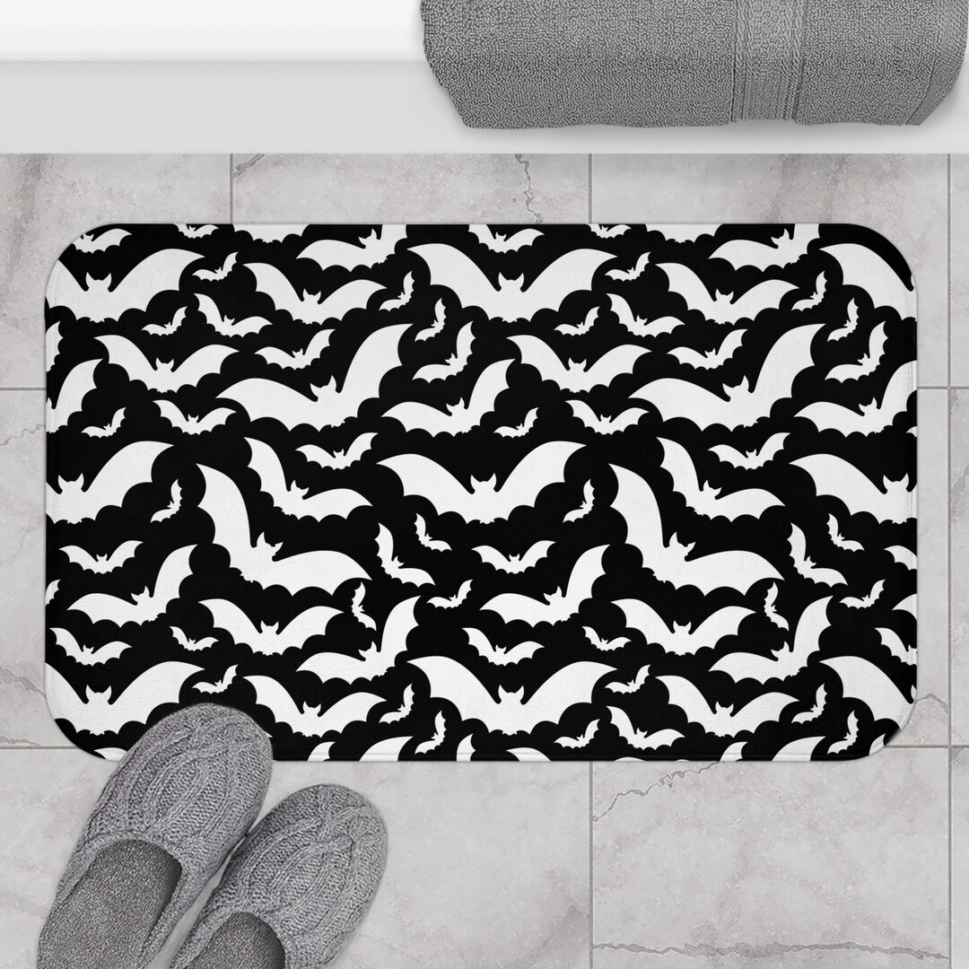 Halloween Bath Mat | Bats | Memory Foam Bath Mat | Gothic Bath Mat ...