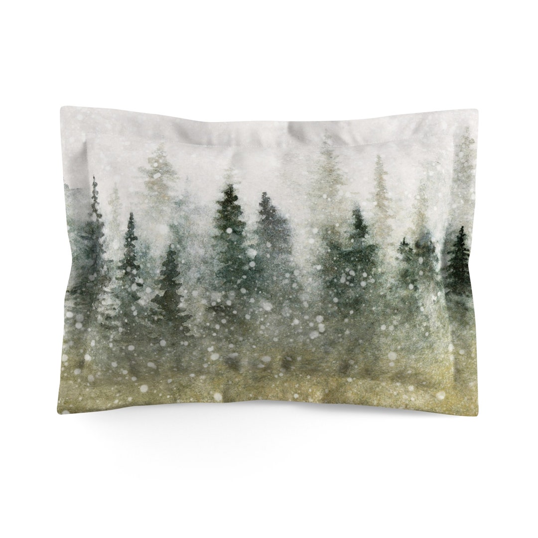 Evergreen Christmas Woods Quilted Pillow Case NCU0DV1456