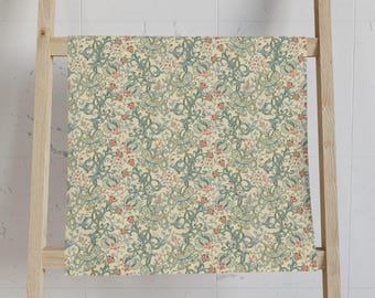 William Morris Hand Towel, Retro Vintage Botanical Bath Decor, Floral Art Nouveau Cottagecore, Bathroom Accessory