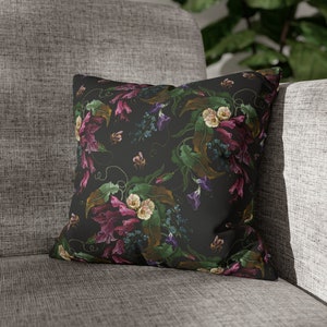 Lavender Flower Bouquet Pillow Cover | Faux Suede | Decorative | Floral | Vintage Victorian Pillow Cover | Boho | Shabby Chic Home Decor