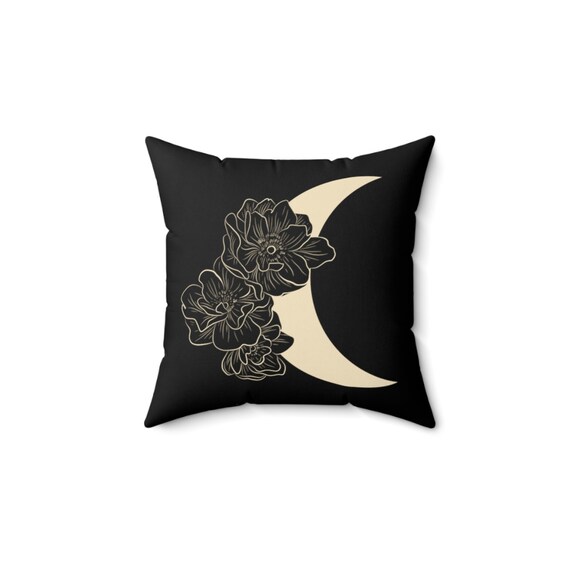 CRESCENT CUSHION Gothic pillowcase with moon and stars