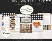Editable Cookbook Template, Recipe Template, Homemade Cookbook, Customizable Family Cookbook Template, Digital Cookbook,Recipe Card Template