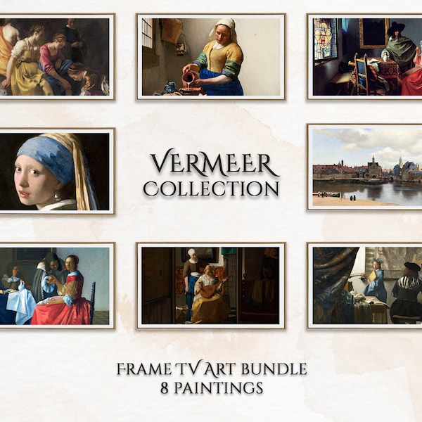 Samsung Frame TV Art | Johannes Vermeer Frame TV Collection | 4K Frame TV Ready | Digital Download | Samsung Frame Ready