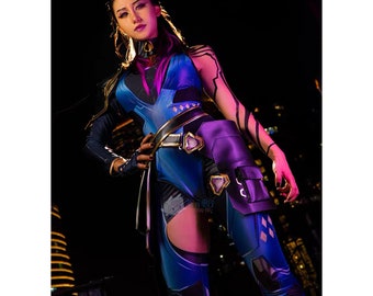 Costume de cosplay Reyna Valorant, uniforme de combat pour femme tenue de cosplay de jeu de fête d'halloween