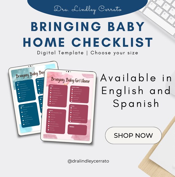 Bring Baby Home Checklist // Digital Taking Baby Home Etsy