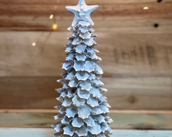 9” White Limpet Shell Tree