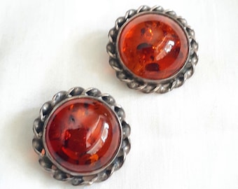 Sterling Silver & Baltic Amber earrings