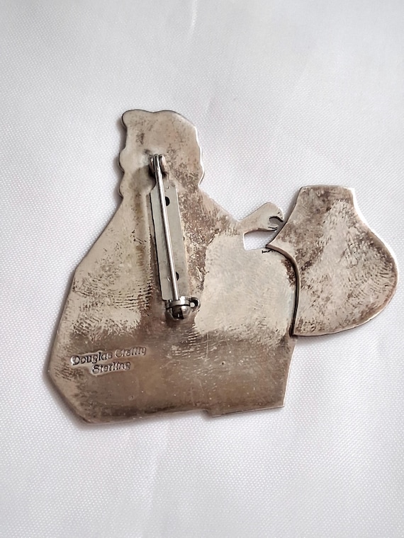 Douglas Etsitty Navajo sterling silver pin brooch - Gem
