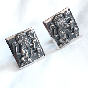 Swank sterling silver vintage cufflinks Lions