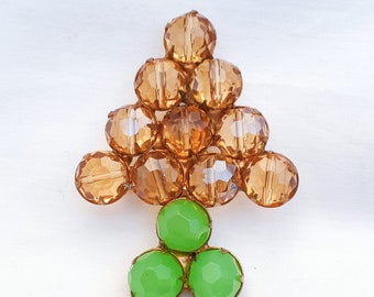 La Heir rhinestones Christmas brooch, vintage