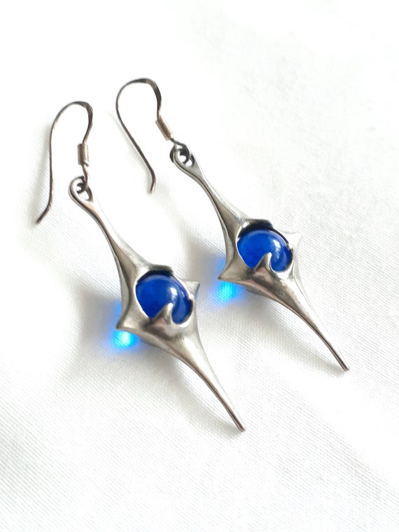 Sterling Silver & Blue Crystals earrings