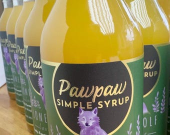 Pawpaw Simple Syrup | Wild Native Fruit Syrup | Artisan Cocktail Mixer | Farm Crafted Natural Sweetener