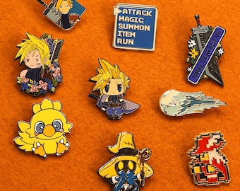 Pines esmaltados coleccionables de Final Fantasy / Pines de juegos de rol retro / Elige tu pin