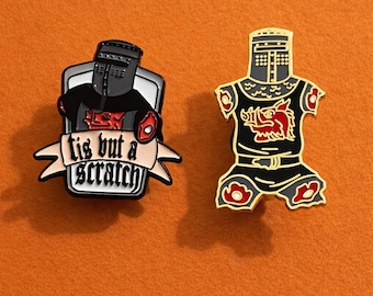 Pin esmaltado de Monty Python 'Tis But A Flesh Wound / Santo Grial / Elige tu pin