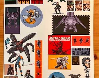 Metal Gear Solid Stickers | Pixel Art, Laminated Vinyl