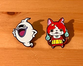 Yo Kai Watch Enamel Pins Jibanyan and Whisper Ghost
