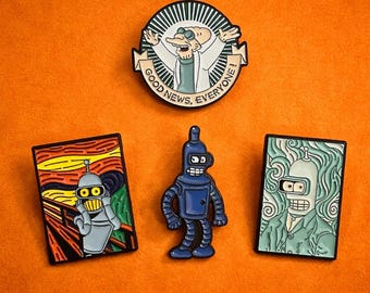 Pines esmaltados coleccionables de Futurama / Bender como en pinturas clásicas / Elige tu pin