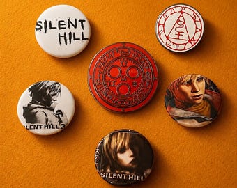 Silent Hill 3 Collectible Buttons | Heather Mason, Halo of the Sun, Seal of Metatron