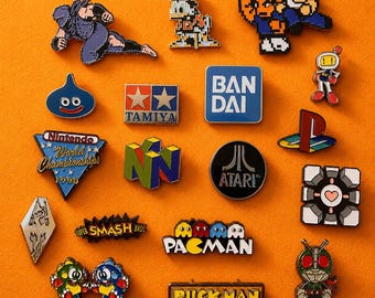 Retro Video Game Enamel Pins | NES, Bandai, Atari, Pac-Man, Bomberman & Classic Gaming Icons