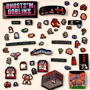 Naklejki na konsolę NES w stylu retro 8-bit | Mario, Zelda, Final Fantasy, Metroid, Mega Man Pixel Art Ghost n Goblins