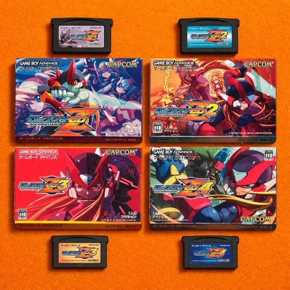 Rockman Z Mega Man Zero Loose Cartridges and Box Sets for Gameboy
