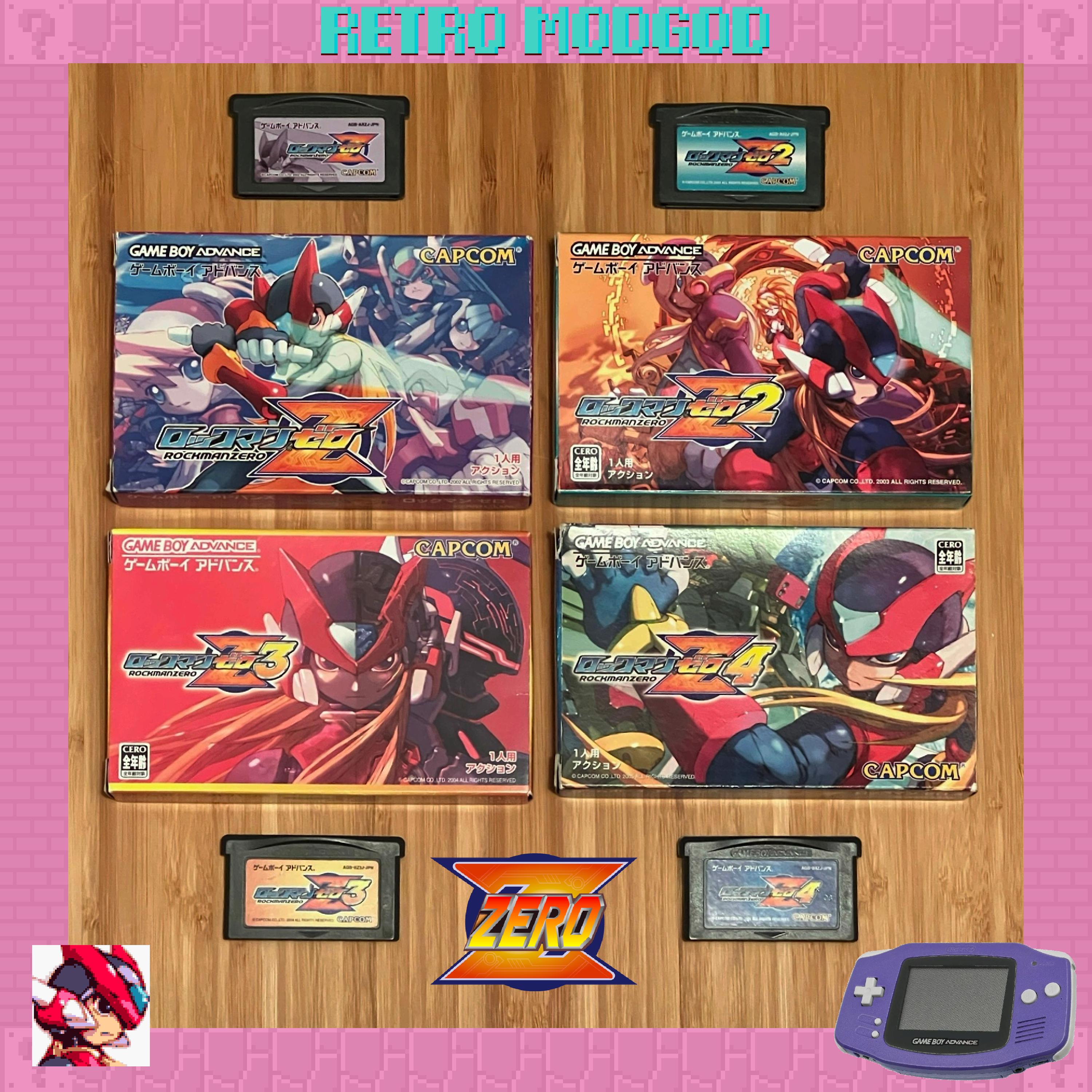 Rockman Z Mega Man Zero Loose Cartridges and Box Sets for Gameboy