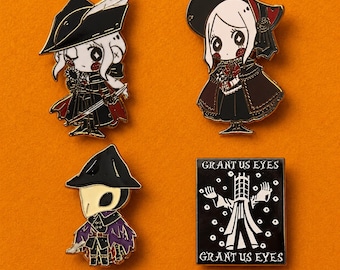 Bloodborne Collectible Enamel Pins | Hunter, The Doll, Lady Maria, Grant Us Eyes