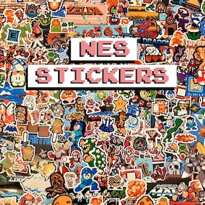 レトロな8ビットNESステッカー｜マリオ、ゼルダ、メトロイド、ロックマンのピクセルアートビニールデカール