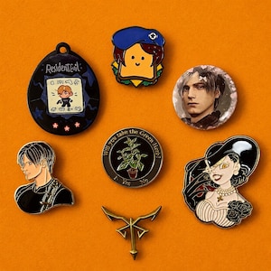 Resident Evil Samlarpins i emalj | Leon Kennedy, Jill Valentine, Lady Dimitrescu